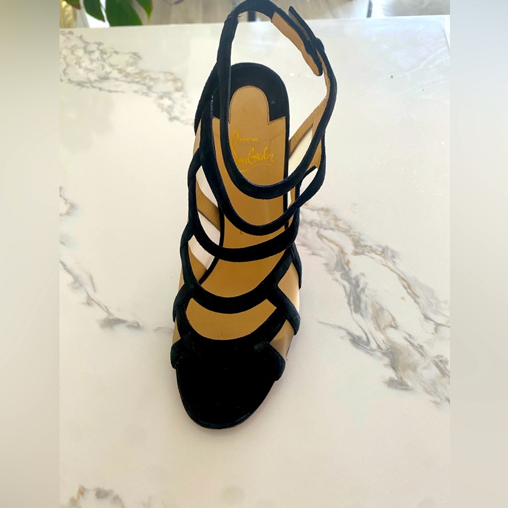 Christian Louboutin Black Nicobar Suede Size 7.5